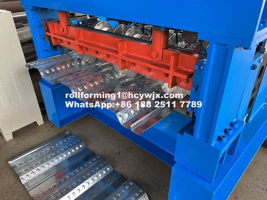 1220mm طبقه ریب دار عرشه رول ماشین ساخت فریم جوش با کنترل PLC برش هیدرولیک