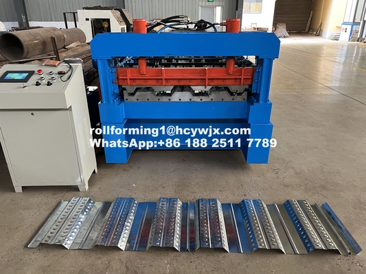 1220mm طبقه ریب دار عرشه رول ماشین ساخت فریم جوش با کنترل PLC برش هیدرولیک