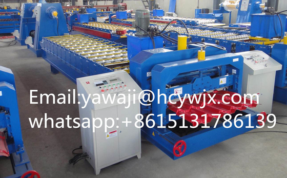 ماشین ساخت رول کاشی های فلزی هیدرولیک با مواد برش CR12 و ضخامت مواد 0.3-0.6mm
