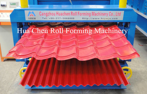 ماشین دو لایه رول شکل گیری با کنترل PLC برای ضخامت 0.3-0.6mm فولاد و عرض 1250mm