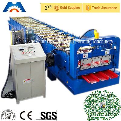 PBR / PBU Roofing Sheet Roll Forming Machine PLC Control Hydraulic Cutting