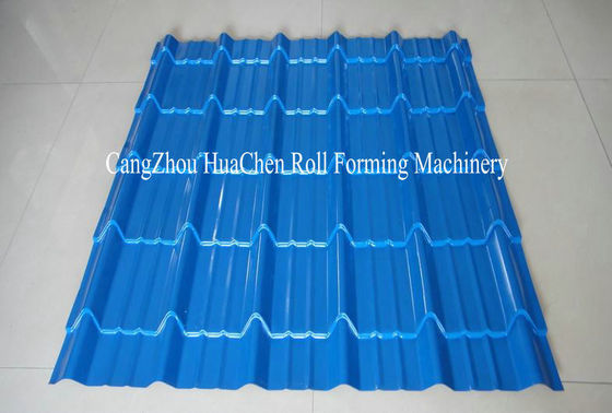 380V 50Hz Steel Tile Roll Forming Machine with PLC Compture Control System / Cr12mov Blade