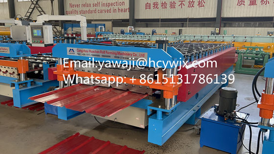 فلز لایه دوگانه HC6/22 تراپیزوئید سقف کاشی ساخت رول ماشین شکل گیری سطح بالا مینی پیک