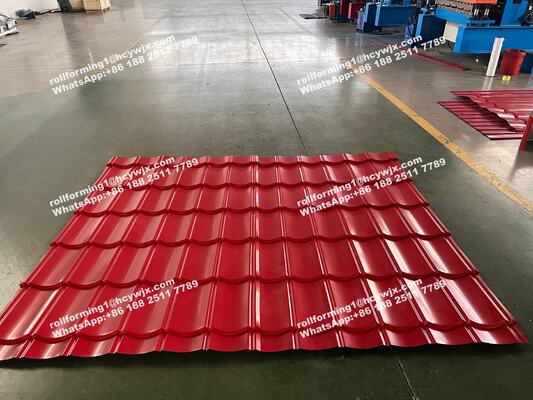 ماشین دو لایه رول شکل گیری با سیستم کنترل PLC برش هیدرولیک برای کاشی سقف 0.3-0.6mm ضخامت