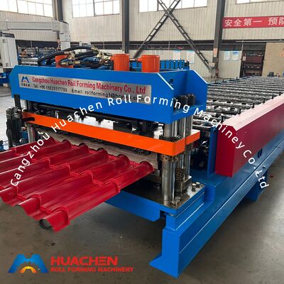 1200mm Material Width 18 Rollers Glassed Tile Roll Forming Machine با قدرت 5.5KW برای کاشی های سقف PPGI / GI