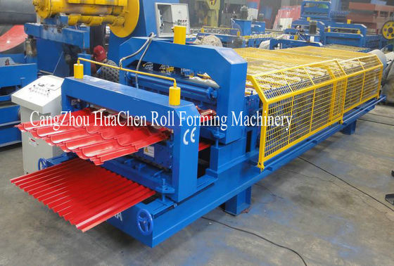 Hydraulic Cutting Double Layer Steel Sheet Roof Forming Machine With 2 Profiles in One